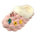 thumbnail image 7 of Clogs Slippers for Women Plush Fluffy Slip on Shoes Trendy Winter Hollow out Soft Sole Mules, 7 of 7
