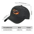 thumbnail image 3 of Vintage Cotton Washed Distressed Baseball Cap - Dynamic Cartoon Character with Flames Curved Brim Dad Hat for Men & Women, 3 of 6