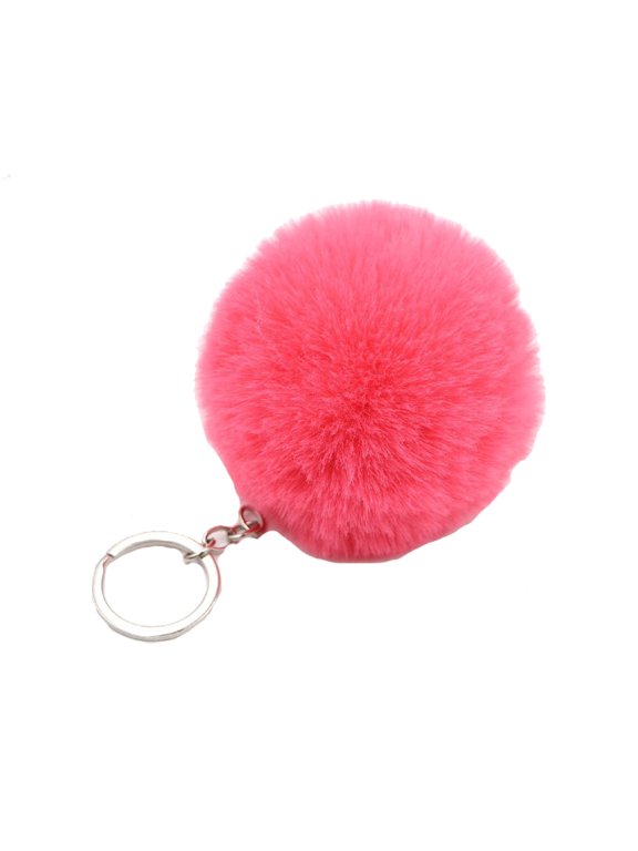 Colorful Fluffy Furry Pom Pom Keychain Soft Faux Fur Puff Hair Ball Car Keyring Women Bag Backpack Pendant Charm Jewelry