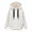 White, variant on Fesfesfes Women Flannel Shirt Hooded Long Sleeve Solid Plush Sweatshirt Medium Length Tops