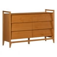 thumbnail image 1 of Commode Moderne à 6 Tiroirs en Bois Massif de 58 Po - Caramel, 1 of 6