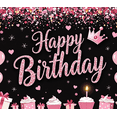 thumbnail image 3 of Glamorous Glittery Happy Birthday Banner with Balloons Cupcakes and Crown Background Party Decoration Backdrop for Birthday Party Photography Props and Home Decorations, 3 of 7