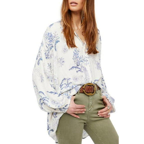 Free People Womens Metallic Blooms Top Multi S