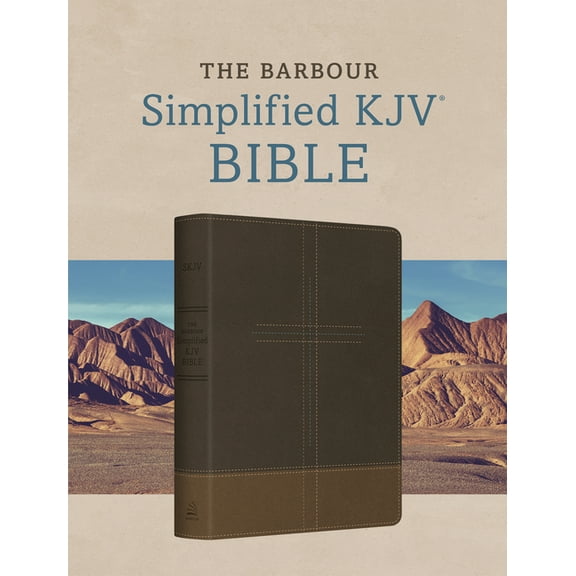The Barbour Simplified KJV Bible--Deluxe Edition [Two-Tone Brown Stitched Cross], (Hardcover)