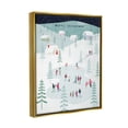 thumbnail image 3 of Stupell Industries Merry Christmas Winter Ice Skating Holiday Painting Gold Floater Framed Art Print Wall Art, 3 of 6