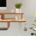 thumbnail image 4 of FEZIBO 63 x 24 Inch Height Adjustable Electric Standing Desk with 4 Drawers, Stand Up Table with Storage Shelf, Sit Stand Desk with Splice Board, White Frame/Light Rustic Brown Top, 4 of 8