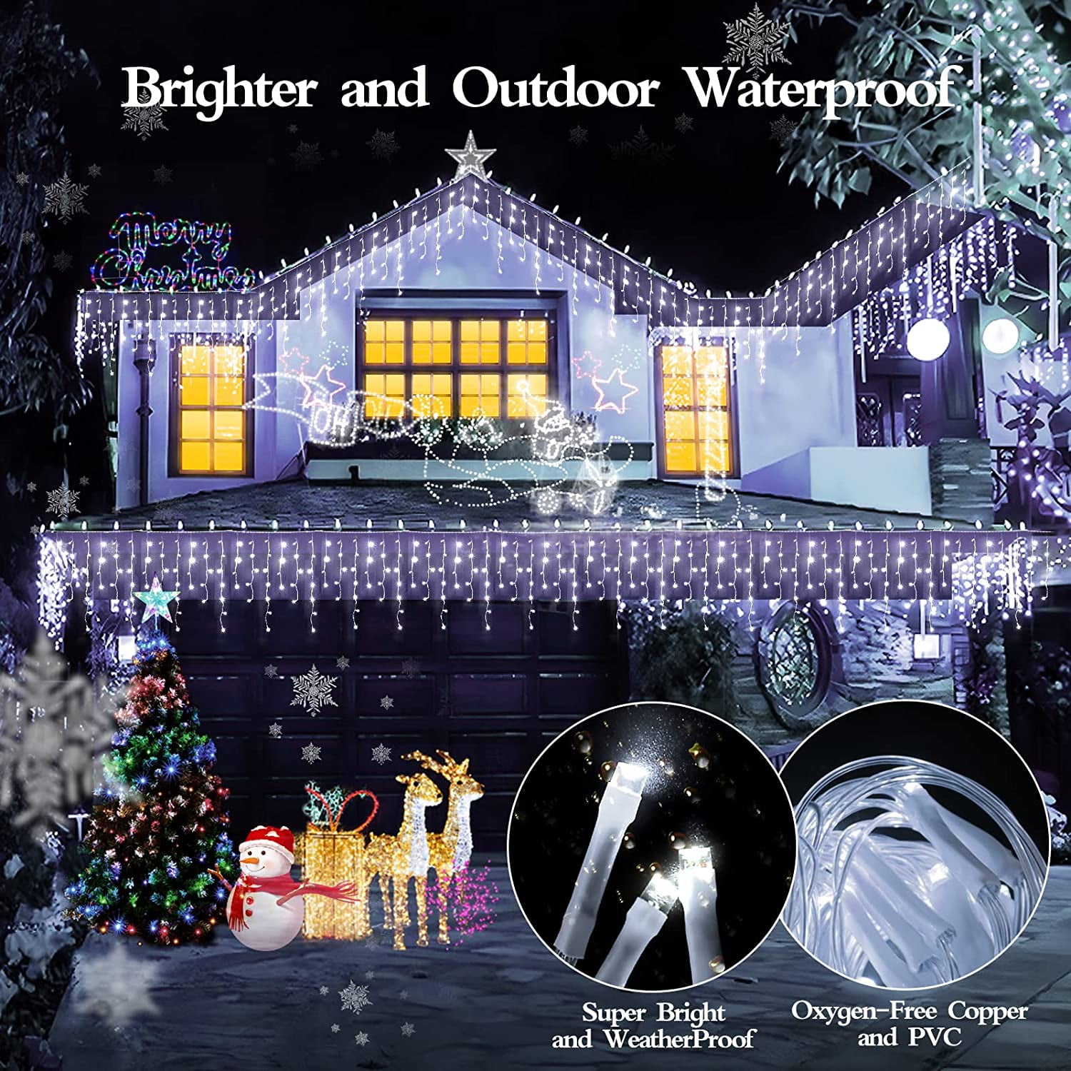  Lomotech Christmas Tree Lights, 404 LED 10Ft Dynamic Cascading  Iron Pole Lights with 16 Stands and 7.08 Star Top,10 Modes Remote Control  Waterproof for Outdoor Christmas Decorations (White) : Everything Else