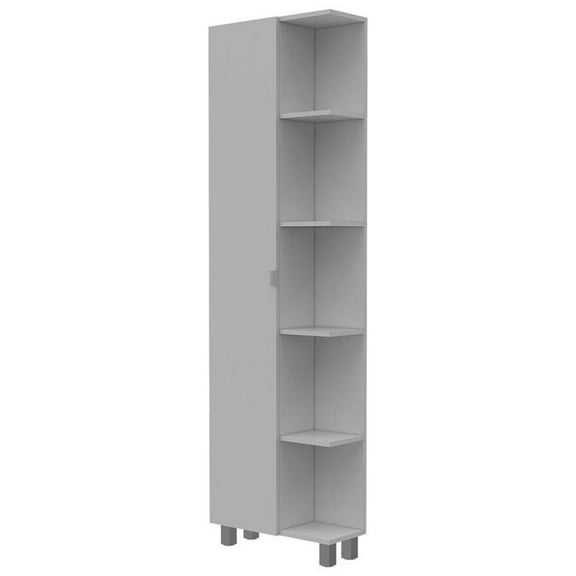 Bowery Hill Linen White Bathroom Cabinet Rectangular 62" Unassembled