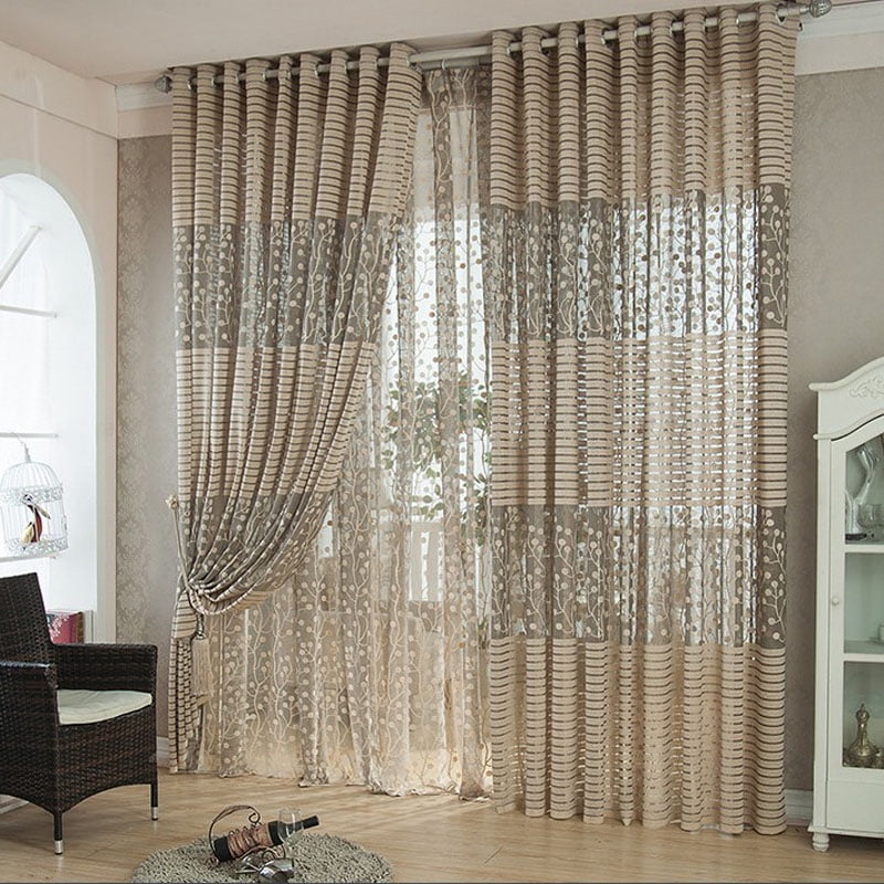 Fashion Floral Window Door Sheer Curtain Panels Divider Drape Home Decor Newly