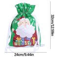 thumbnail image 3 of Fiudx Bolsas de Regalo Navideñas con Cierre de Cordón, Papel de Aluminio Duradero, Estampados Festivos, Perfectas para Regalos Navideños, Decoración de Fiestas y Botellas de Vino, 32 X 24 Cm, Paquete, 3 of 3