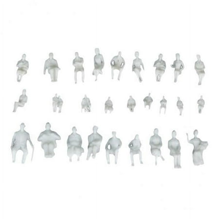 shamjina 2xModel People Sitting White Figures Train Park Street Layout 22mm 1:75 , White, 3 Pcs
