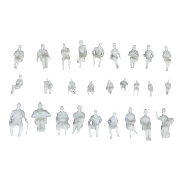 2xModelo Personas Sentadas Figuras Blancas Tren Parque Calle Layout 13mm 1:87 2 piezas