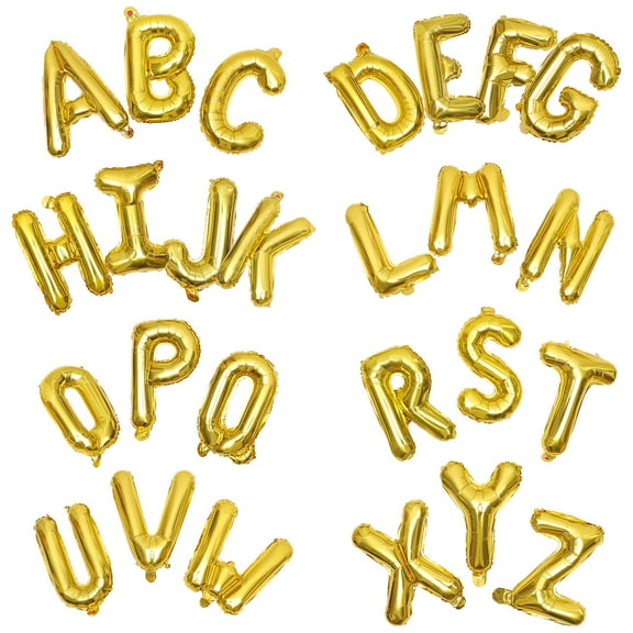 MLINS 16 Inch Foil Party Alphabet Balloon Set Name Balloons Child Baby 26pcs Golden
