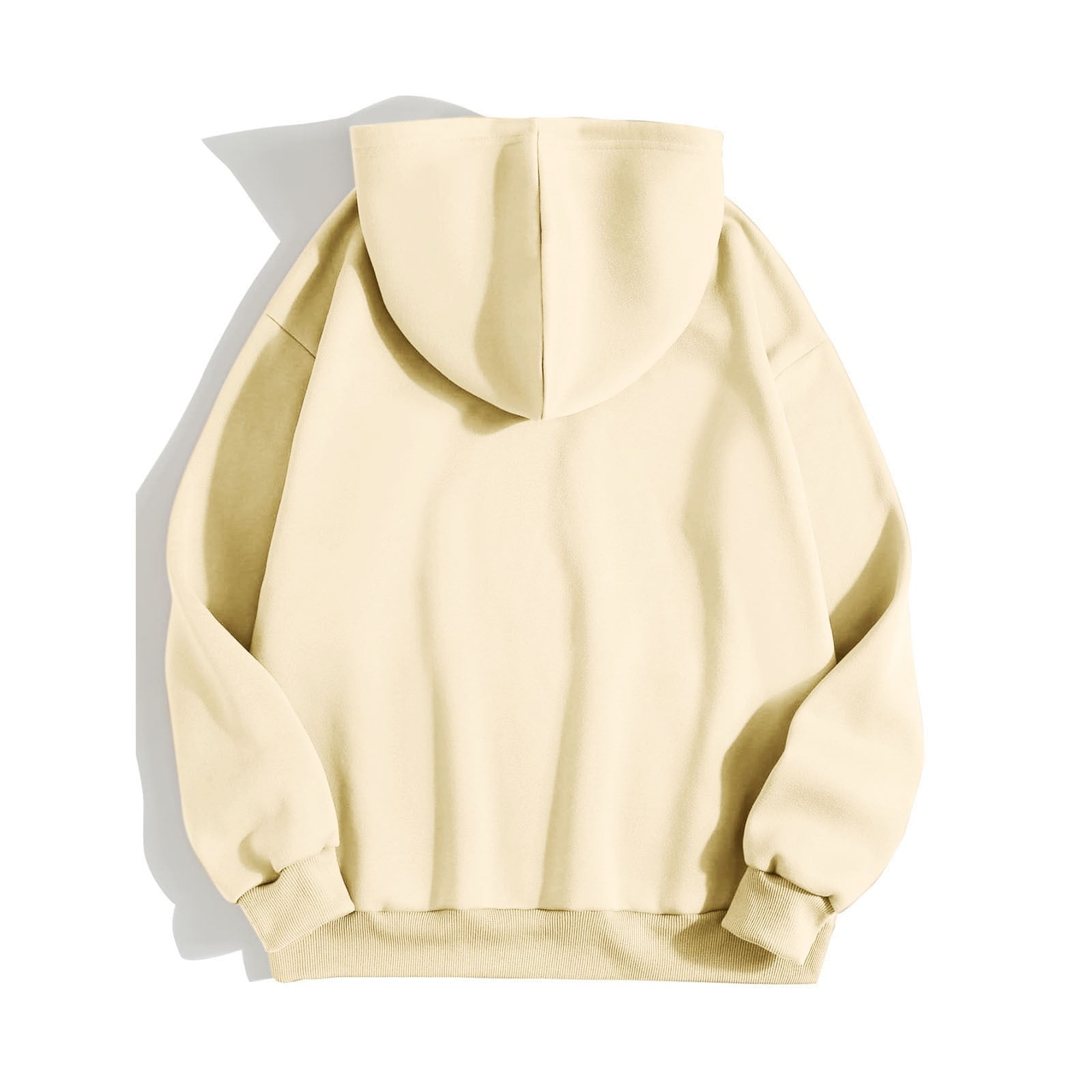 パーカー・フーディ HUECLOSET Lettering Long Sleeve Hood SE318 Huesdet Women's Casual Distressed Drawstring Solid Hoodie