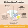 thumbnail image 4 of The Honest Company Clean Conscious Diapers® Up to 100% Leak Protection Designed to Protect Delicate Skin Hypoallergenic + Fragrance Free Barnyard Babes + Donuts Grow Up, Size 3, 62 Count, 4 of 13