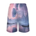 thumbnail image 3 of Men's Pajama Shorts Bottoms with Pockets Soft Lightweight Lounge Sleep Wear Beautiful Alien Landscape, 3 of 6