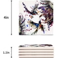 thumbnail image 3 of FMSHPON Ink painting Humming Bird Set of 4 Coaster for Drinks, Absorbent Ceramic Stone Coasters Cup Mat with Cork Base for Home Kitchen Room Coffee Table Bar Decor, 3 of 4