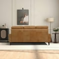 thumbnail image 4 of Modern Leather Incliner Sofa - 78.7" Waxy Tan Leather with Wood Frame for Comfortable Living Room Seating, 4 of 10