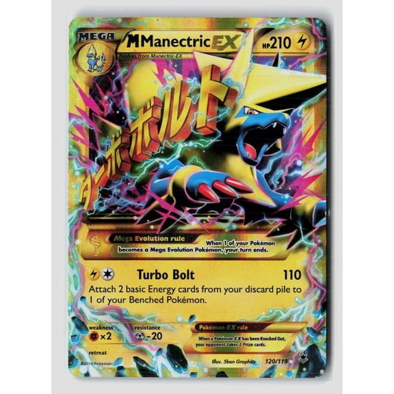 2014 Phantom Forces M Manectric EX Holo Secret Rare SR FA #120/119 Pokemon Trading Card