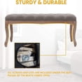 thumbnail image 2 of French Vintage Tufted Bedroom Bench with Carved Wood Legs, 43.3-Inch Linen Upholstered Entryway Ottoman for Living Room, Grey, 2 of 11