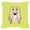 Lime Green, variant on Dog Face Checkerboard Design Fabric Decorative Pillow