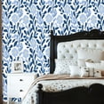 thumbnail image 2 of Peel and Stick Wallpaper Blue Floral Delicate Blooms Leaves Soft Blues Navy Wall Mural 23.6in x 9.8ft Self Adhesive Removable Wall Paper Renter Friendly Wallpaper for Nursery Bedroom Cabinets, 2 of 8