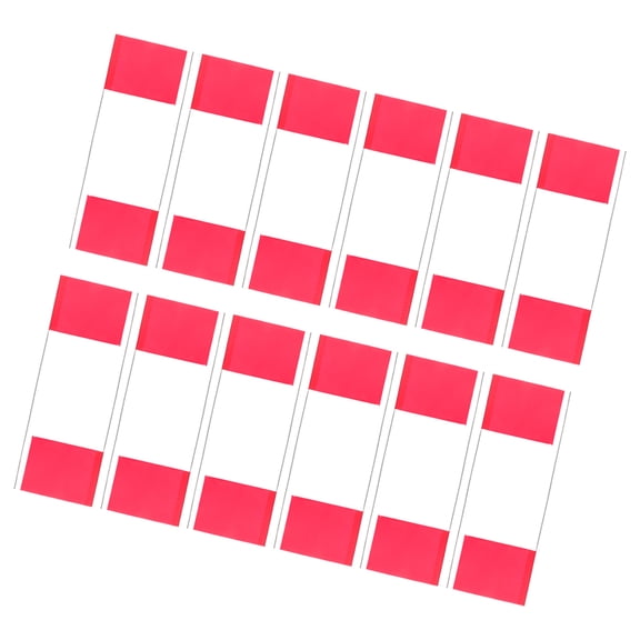 Raindrops 24 Pcs Golf Themed Toothpick Flags PVC Marking Flags for Parties and Events 14x10 cm Red