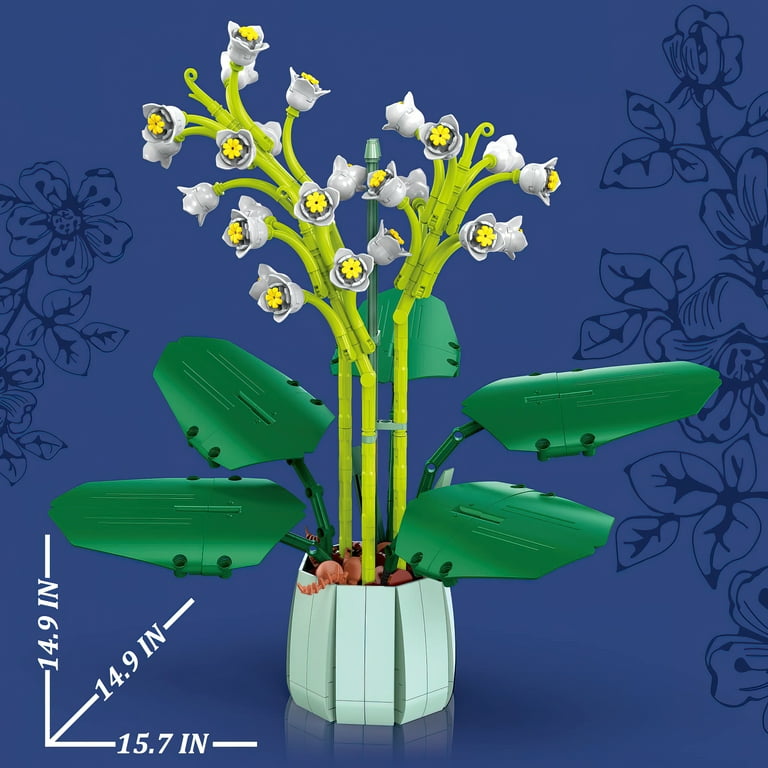 Set 2 Mini Fiori Bonsai In Mattoncini - Camelia (349 Pezzi) + Lavanda (335 Pezzi) - Giocattolo Da Costruzione - 5