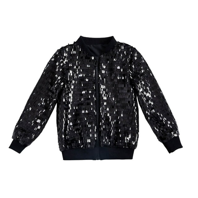 Girls Shine Baseball Jacket Loose Fit Outerwear Fall Casual Wear Clothes