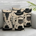 thumbnail image 3 of Ollo0ord Horse Pillow Cover for Kids ,Retro Cow Skull Throw Cushion Cover Style Room Decor Cushion Case for and 20x20in, 3 of 5