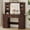 Rustic Brown, variant on VEANERWOOD Farmhouse Makeup Vanity Table with Mirror and Led Lights, 45"W Vanity Desk with Glass Door & Large Drawer and Storage Cabinet, Adjustable Shelves
