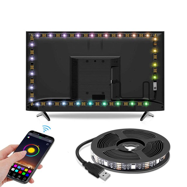 ColorRGB, retroiluminación para tv, tira de luz LED alimentada por USB, RGB5050 para TV de 24 a 60 pulgadas, espejo, PC, sesgo de control de aplicación Tan Jianjun unisex
