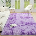 thumbnail image 5 of Softlife Super Soft Plush Tie Dye Velvet Rugs for Home Decor,Fluffy carpet For Living Room,Bedroom,5'x8',Dye Purple, 5 of 6