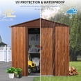 thumbnail image 5 of CarButler 6x6ft Metal Outdoor Storage Shed with Window and Lockable Sliding Doors for Garden Backyard Patio Lawn Coffee, 5 of 8