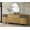 Oak Brown, variant on WAMPAT 8 Drawers Dresser with 2 Cabinets for Bedroom, 3-in-1 Modern Wooden Chest of Drawers, 94" Wide, Beige Linen Printed Finish