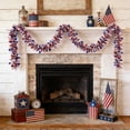 thumbnail image 4 of Cinvoph Patriotic Tinsel Garland with Glitter Stars, 6.5ft Red White Blue Holiday Decor for 250th Anniversary 4th of July Memorial Day Independence Day, 4 of 6