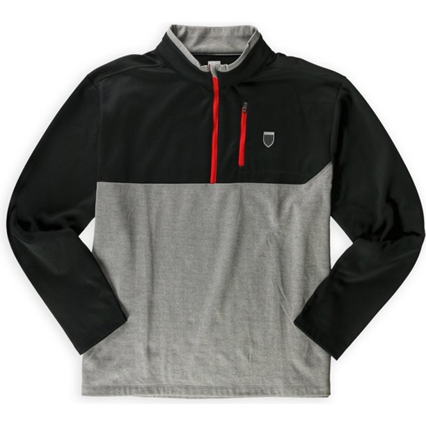 Nick Faldo Chaqueta de chándal con cremallera de 1/4 de ajuste clásico para hombre, negro, pequeño