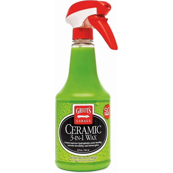 Ceramic 3-in-1 ax, SiO2 Spray for Cars, Trucks, and RV’s, Provides Protection and ater Beading on Paint, heels, Plastic, Rubber Trim, Chrome, and More, 10978, 22 oz