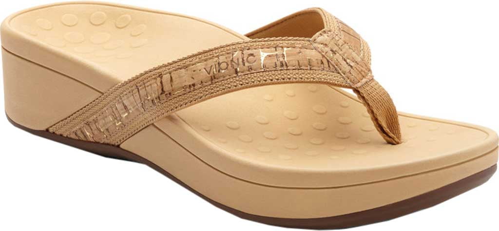 Vionic Islander II Gold Cork Womens Comfort Beach Sandals 
