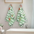 thumbnail image 3 of Retro Roses Anchor Nautical Hand Towels 2 PCS, Marine Green Stripes Kitchen Towel Ultra Soft and Highly Absorbent,Decorative Fingertip Face Towel for Bathroom Hotel, 28.3"x14.4", 3 of 4