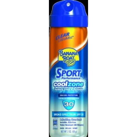 Banana Boat Sport Performance Cool Zone Continuous Sunscreen Spray SPF 30 2 oz (Pack of 3)