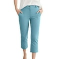 thumbnail image 2 of Capri Pants for Women 2025 Summer High Waisted Straight Leg Linen Casual Capris with Pockets Womens Cropped Pants, 2 of 6