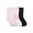 Pink, White and Black, variant on Cloudco Care Bears Women's' 3-Pack Crew Socks, Shoe Size 4-10