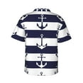 thumbnail image 4 of Xecao Anchors print Hawaiian shirt - a stylish short-sleeve button-down for men, perfect for casual beach and tropical outings., 4 of 9