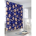 thumbnail image 3 of Christmas Blue Standard Shower Curtain Set, Waterproof Shower Curtains for Bathroom, Gingerbread Merry Xmas Snowflakes Holiday Washable Fabric Cloth Bath Curtain for Bathtub with Hooks 72x72 Inches, 3 of 6