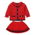 thumbnail image 1 of FOCUSNORM 2-piece Little Girls Dress Set Long Sleeve Top and Short Skirt, 1 of 9