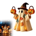 thumbnail image 4 of DVKOVI Lighted Vintage Patchwork Ghost Rustic Fall Figurine Halloween Decorations Light up Ghosts with Pumpkin Lantern, 4 of 7