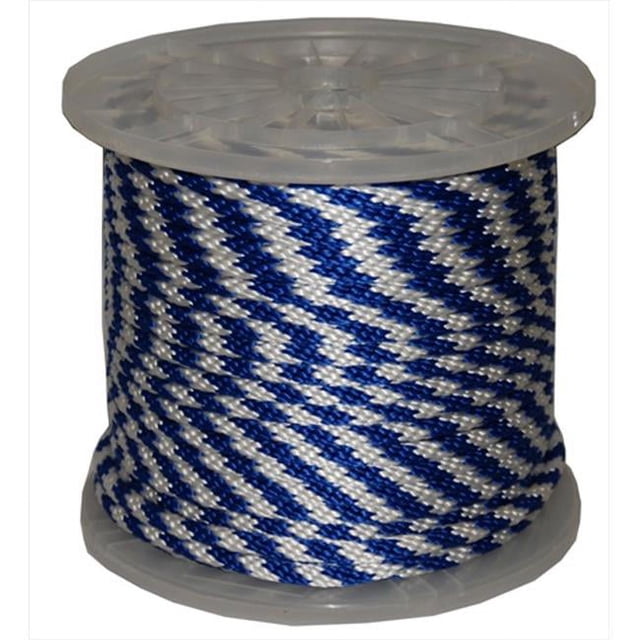 T.W. Evans Cordage 98322 .375 in. x 300 ft. Solid Braid Propylene Multifilament Derby Rope in Blue and White
