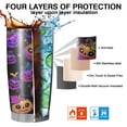 thumbnail image 7 of 20oz Tumblers Neon Halloween Pumpkin Pattern Stainless Steel Vacuum Insulated Double Wall Travel Tumbler Cups Mug with Lid and Straw,Cleaning Brush for Cold & Hot Drinks, 7 of 7