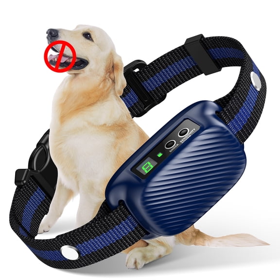 Dog Bark Collar, Bark Shock Collar with Beep Vibration Shock, Bark Collar for Large Medium Small Dogs, Rechargeable Humane Anti Barking Training Collar with 8 Adjustable Sensitivity, Waterproof
